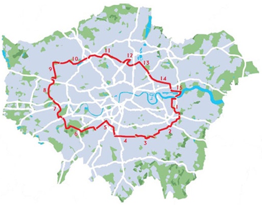 Capital Ring Section Map Capital Ring Sections